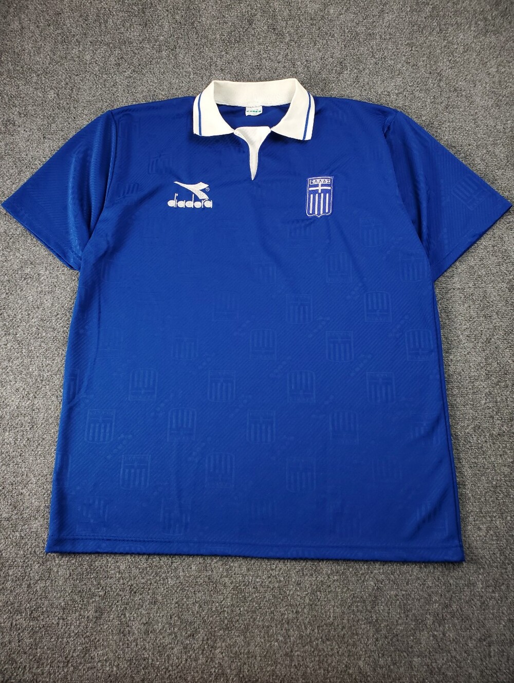 Vintage 1994 Diadora Greece FIFA World Cup Soccer Jersey Size XL Home Kit RARE